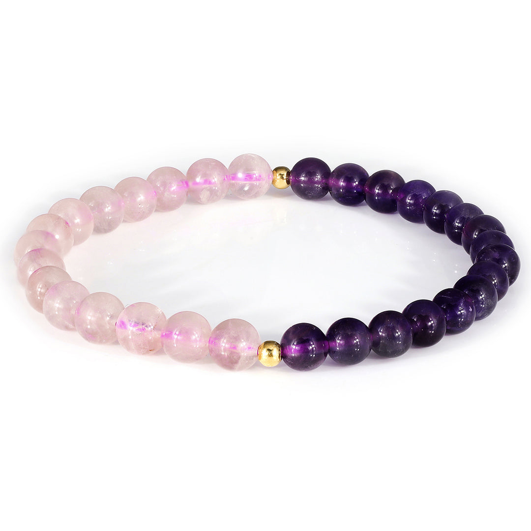 Amethyst and Rose Quartz Stretch Bracelet