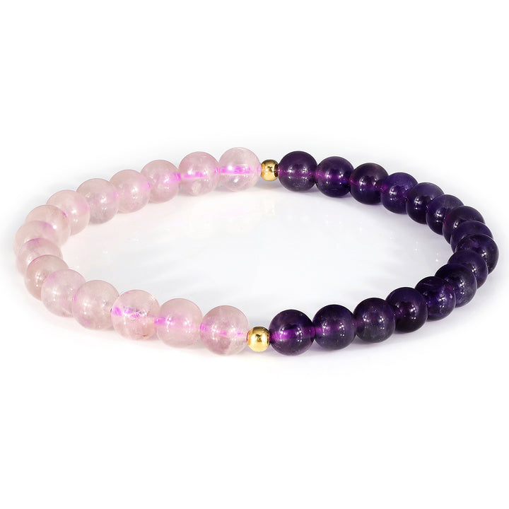 Amethyst and Rose Quartz Stretch Bracelet