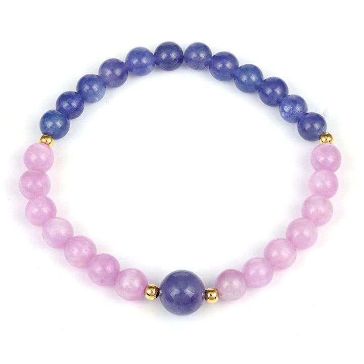 Kunzite and Tanzanite Stretch Bracelet