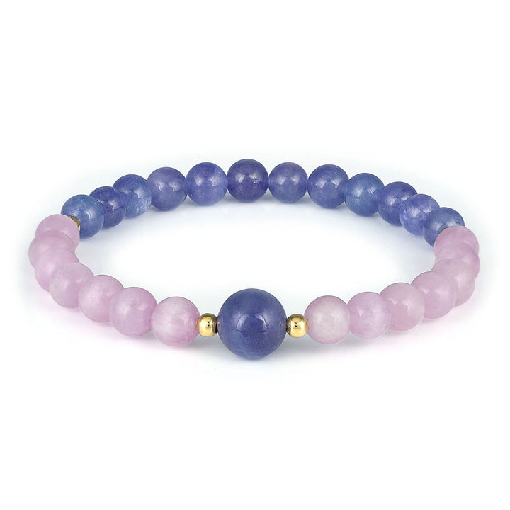 Kunzite and Tanzanite Stretch Bracelet