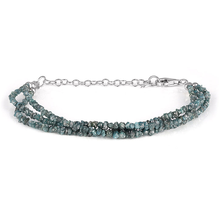 Layered Blue Diamond Silver Bracelet