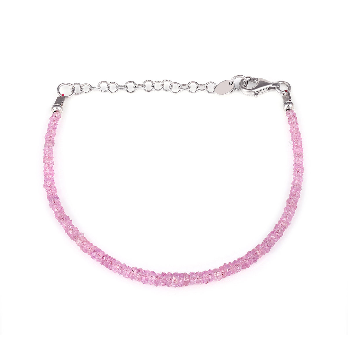 Pink Sapphire Silver Bracelet