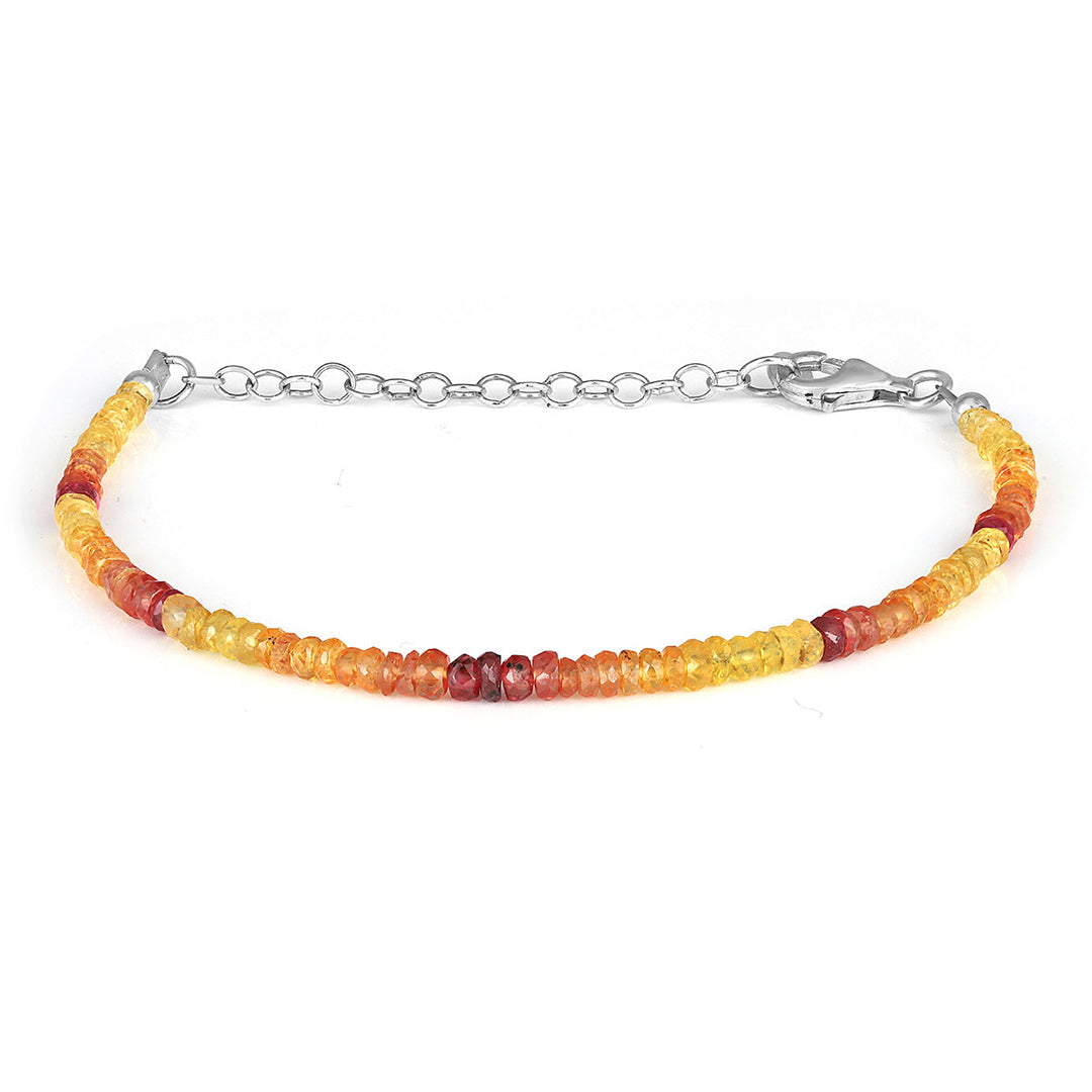 Orange Sapphire Silver Bracelet