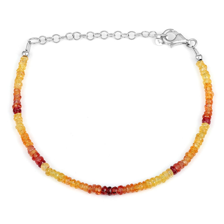 Orange Sapphire Silver Bracelet