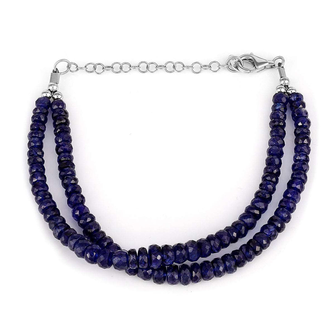 Blue Sapphire Layered Silver Bracelet