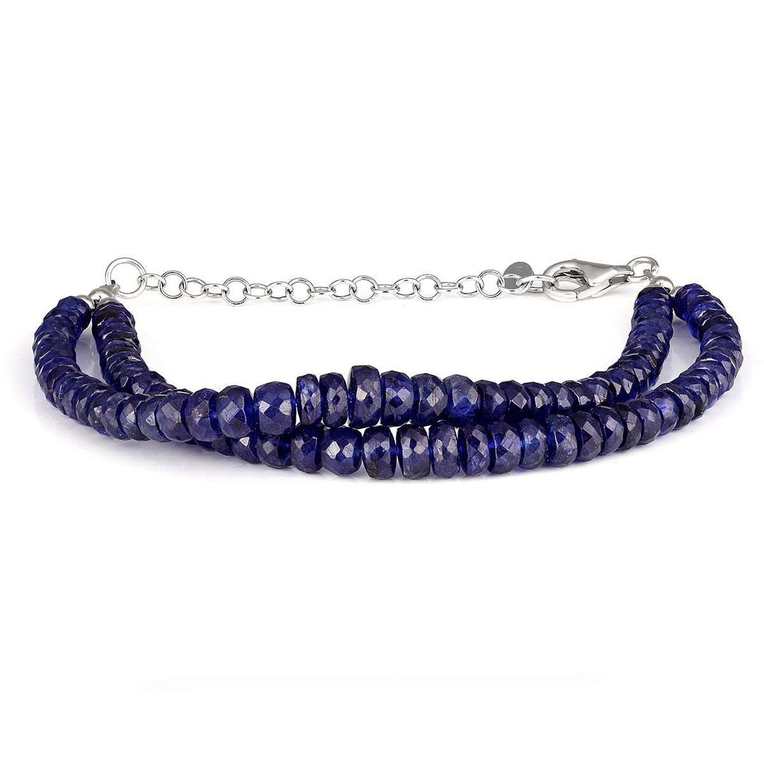 Blue Sapphire Layered Silver Bracelet