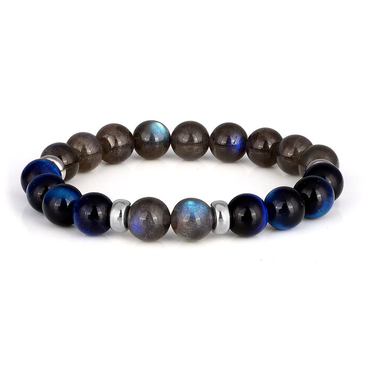 Labradorite and Blue Tiger's Eye Stretch Bracelet