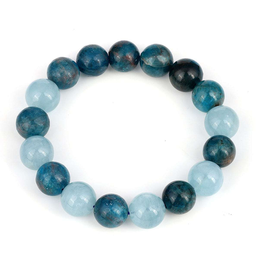 Apatite and Aquamarine Stretch Bracelet