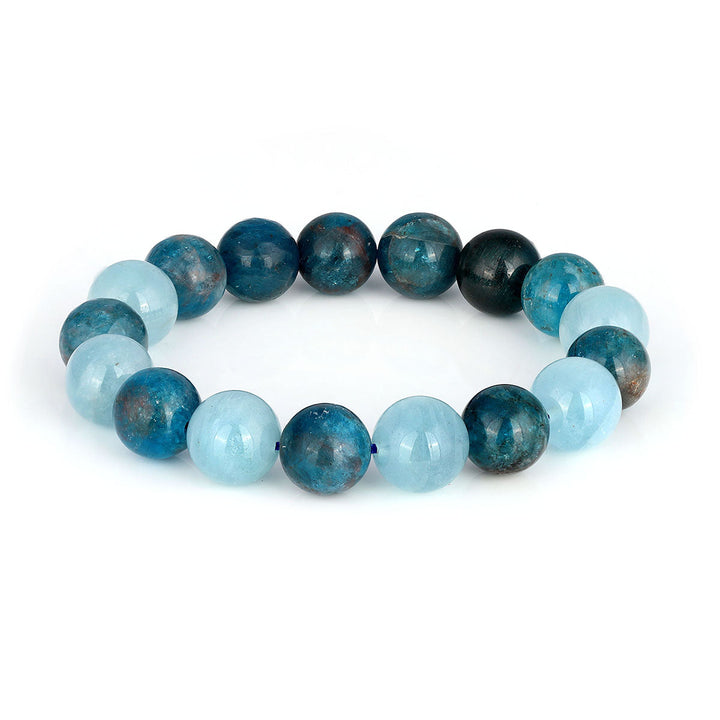 Apatite and Aquamarine Stretch Bracelet