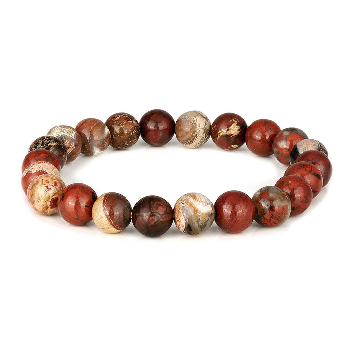 Flame Jasper Beads Stretch Bracelet