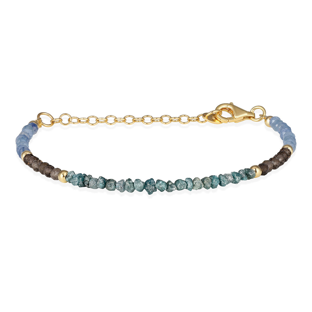 Diamond, Smoky Quartz and Kyanite Bracelet