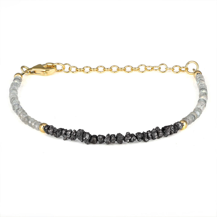 Labradorite and Diamond Silver Bracelet