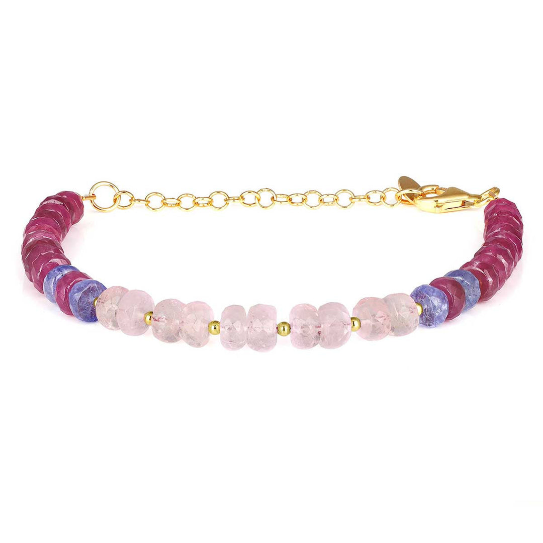 Morganite, Tanzanite and Tourmaline Bracelet