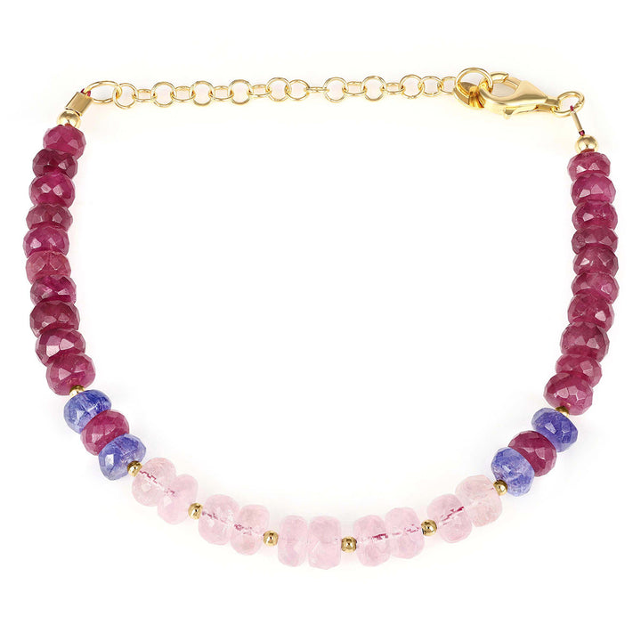 Morganite, Tanzanite and Tourmaline Bracelet