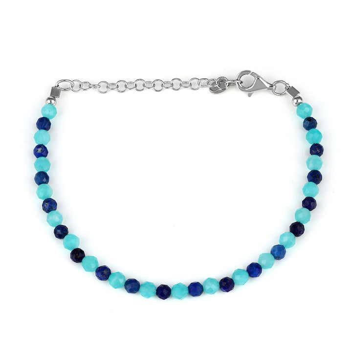 Amazonite and Lapis Silver Bracelet