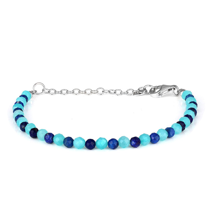 Amazonite and Lapis Silver Bracelet