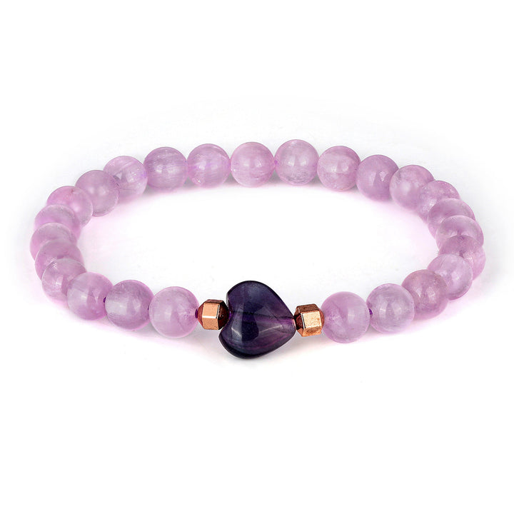 Kunzite and Fluorite Stretch Bracelet