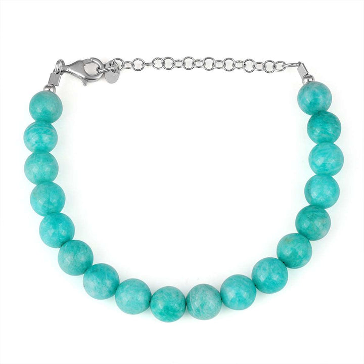 Amazonite Beads Silver Bracelet