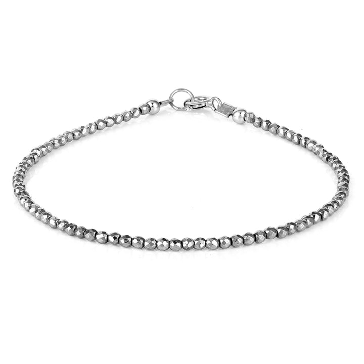 Hematite Beads Silver Bracelet