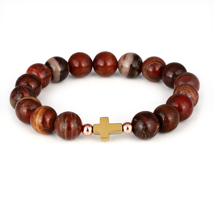 Red Jasper and Hematite Stretch Bracelet