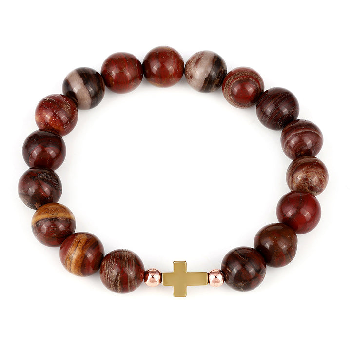 Red Jasper and Hematite Stretch Bracelet