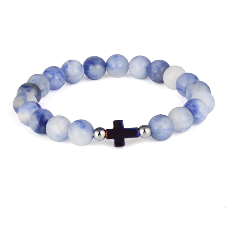 Sodalite and Hematite Stretch Bracelet