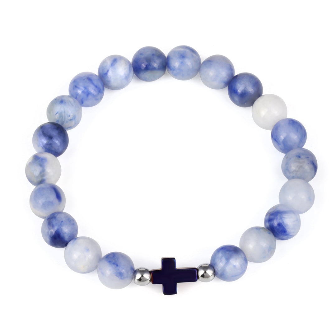 Sodalite and Hematite Stretch Bracelet