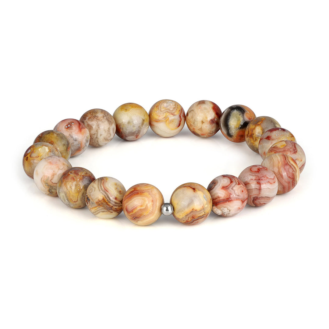 Crazy Lace Agate Beads Stretch Bracelet