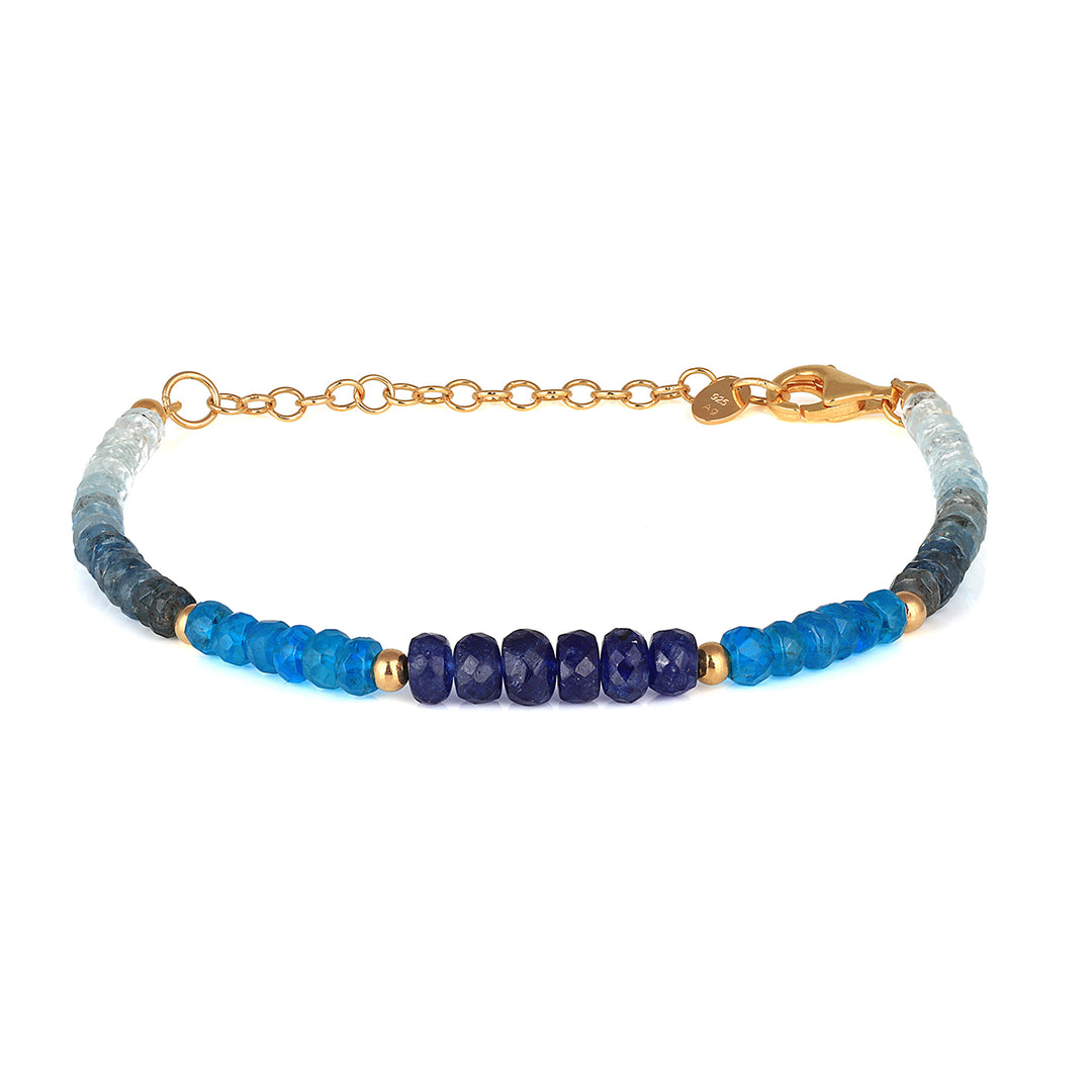 Sapphire, Apatite and Santa Maria Aquamarine Bracelet