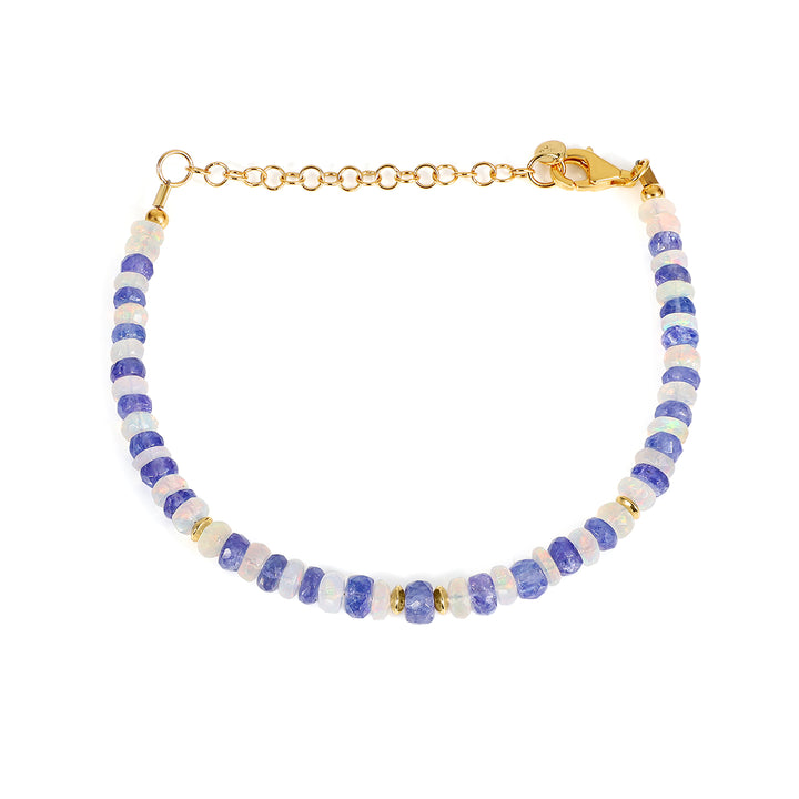 Tanzanite and Ethiopian Opal Silver Bracelet