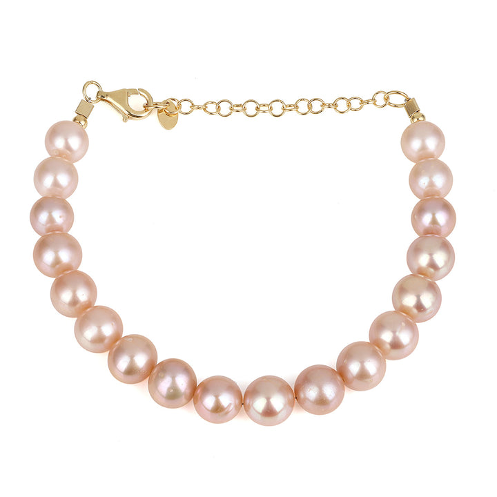 Pearl Round Beads Silver Bracelet