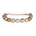 Mystic Pink Pearl Beads Silver Bracelet