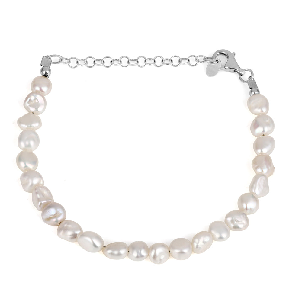 Pearl Beads Sterling Silver Bracelet