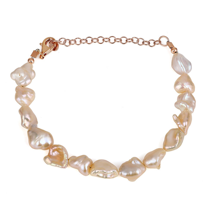 Cultured Pearl Nugget Silver Bracelet