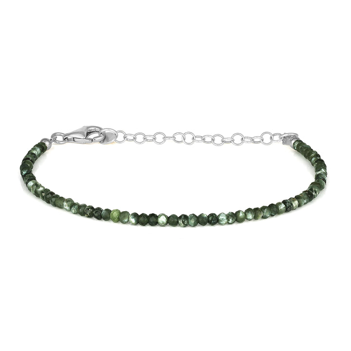 Seraphinite Beads Silver Bracelet