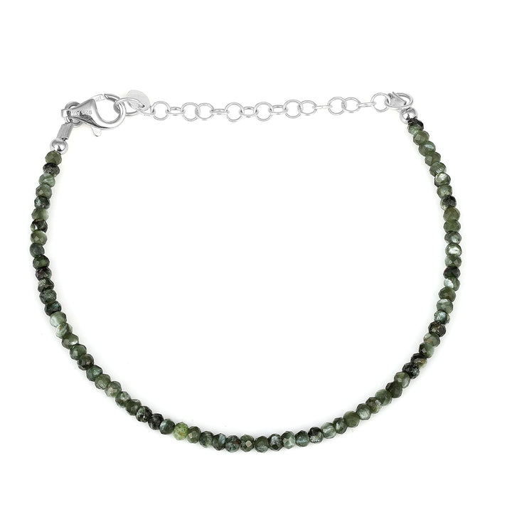Seraphinite Beads Silver Bracelet