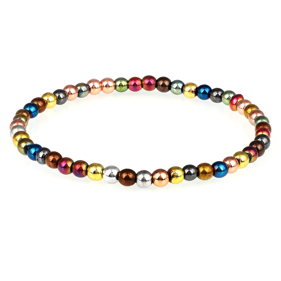 Multicolor Hematite Stretch Bracelet