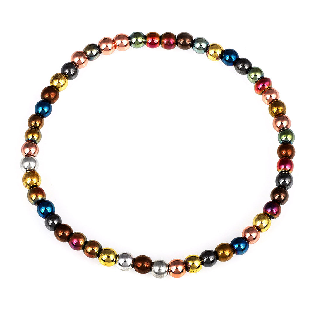 Multicolor Hematite Stretch Bracelet