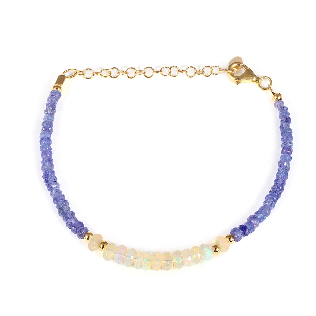 Tanzanite and Opal Silver Bracelet