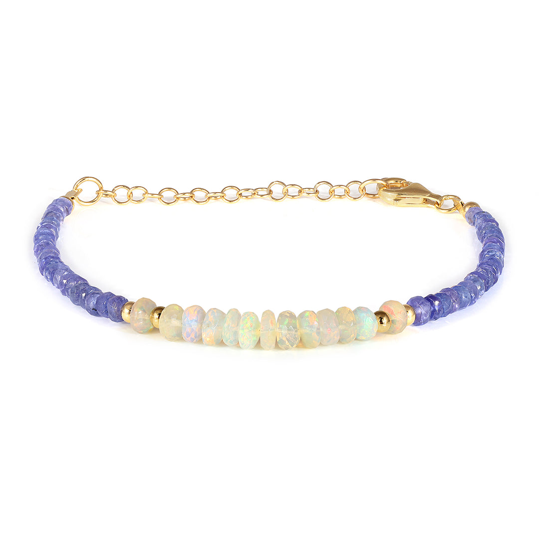 Tanzanite and Opal Silver Bracelet