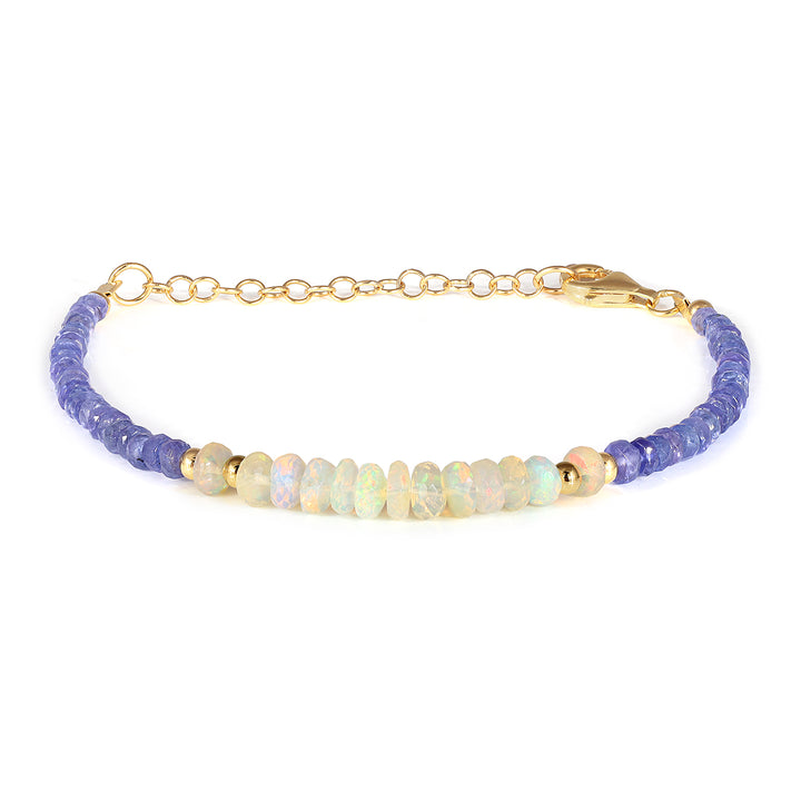 Tanzanite and Opal Silver Bracelet