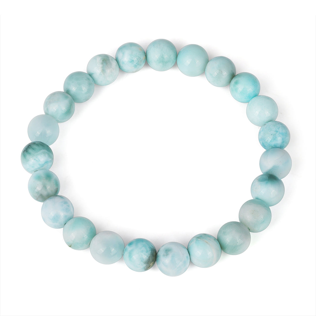 Natural Larimar Stretch Bracelet