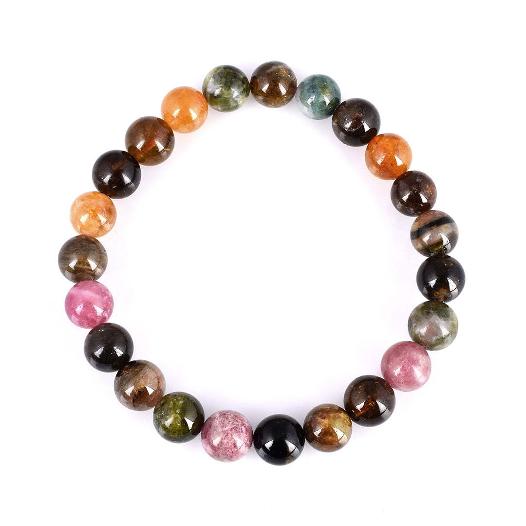 Multi Tourmaline Beads Stretch Bracelet