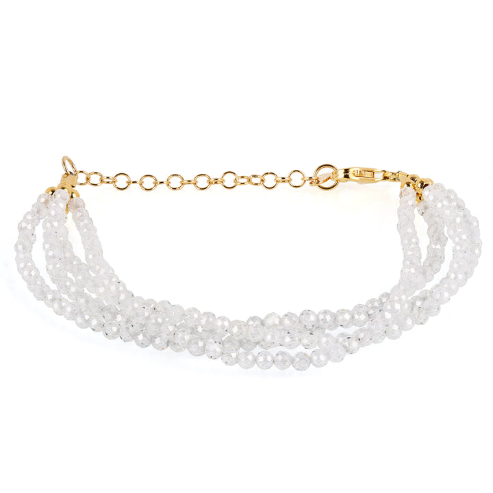 Zircon Layered Silver Bracelet