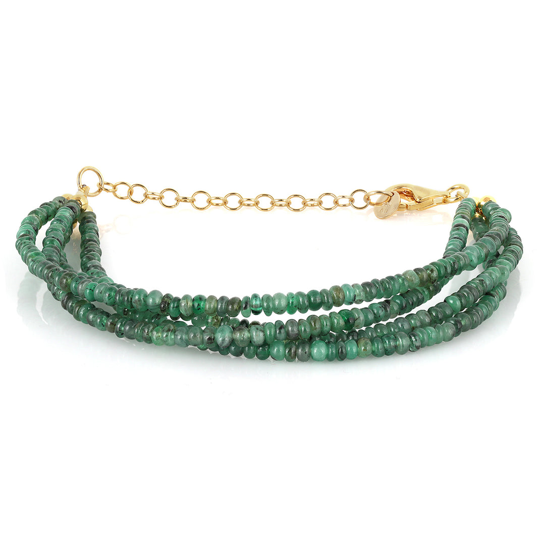 Emerald Layered Silver Bracelet
