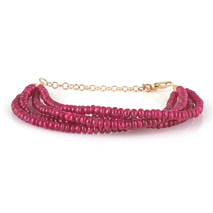 Ruby Layered Silver Bracelet