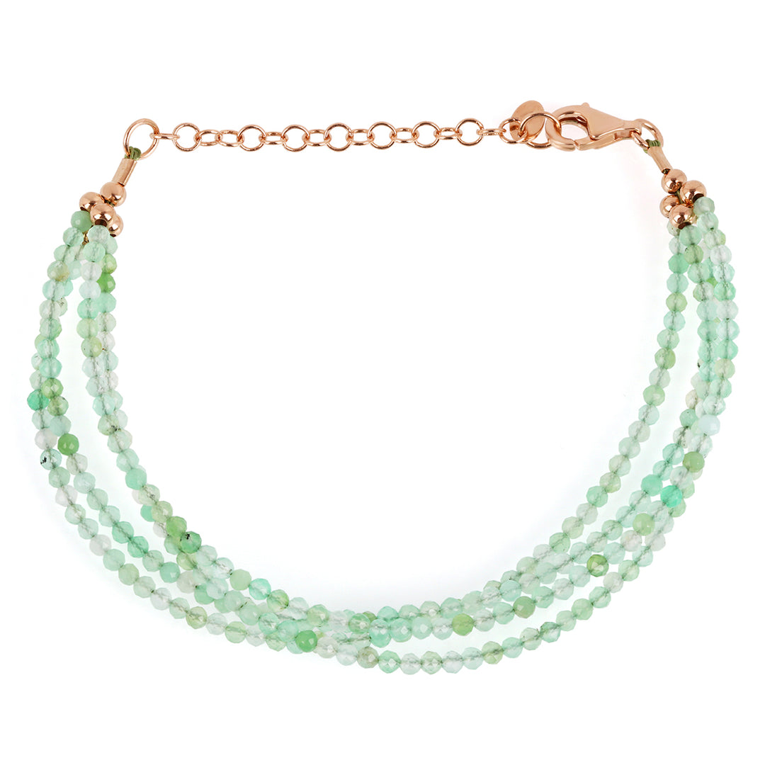 Chrysoprase Layered Silver Bracelet