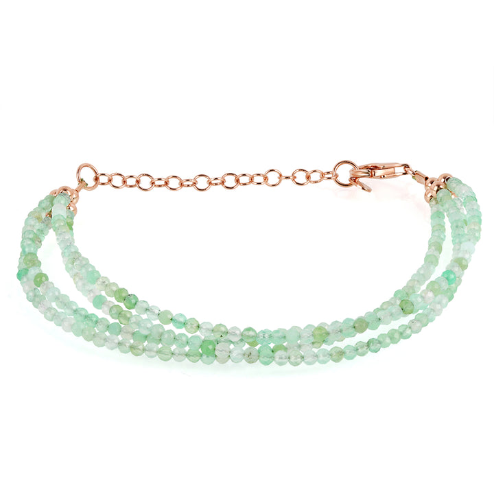 Chrysoprase Layered Silver Bracelet