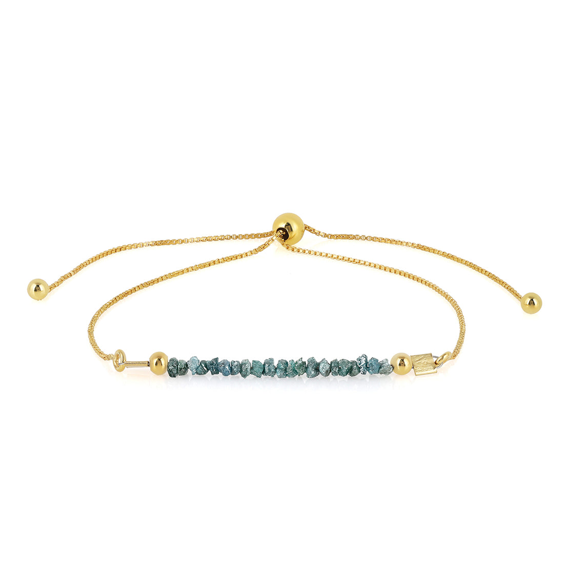 Blue Diamond Silver Bolo Chain Bracelet