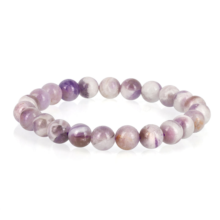 Chevron Amethyst Beads Stretch Bracelet